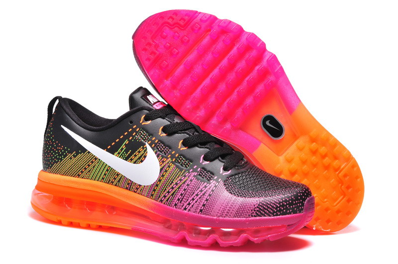 Chaussures Flyknit Air Max Nike Rainbow Violette Noir Femme